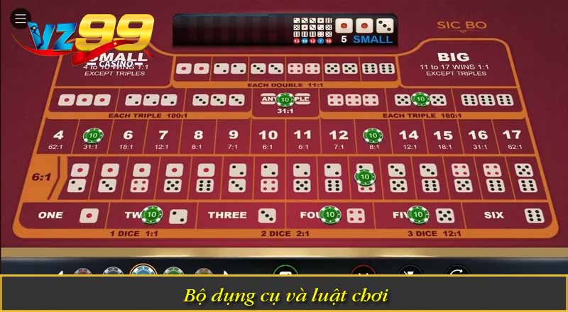 Sicbo Online – Game Đỉnh VZ99 Với Hơn 1 Triệu Người Chơi 6 Bộ dụng cụ và luật chơi